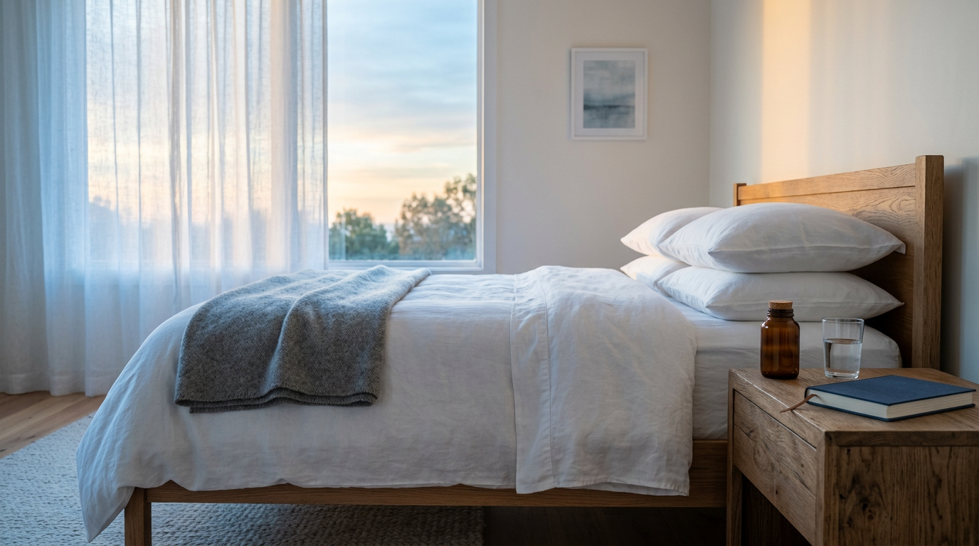 Sommeil de qualité et testostérone — chambre optimisée pour la récupération hormonale